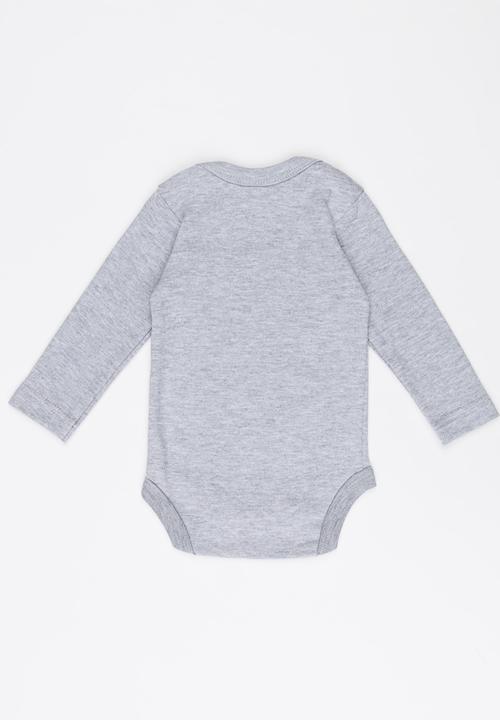 Funky Shop - New to the crew baby grow - grey