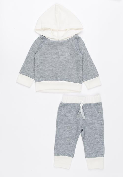 Pop Candy - Hoodie & Sweat Pant Set Grey