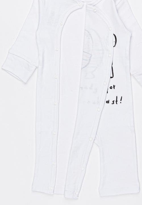 Pop Candy - Printed ready for breakfast bodysuit - white