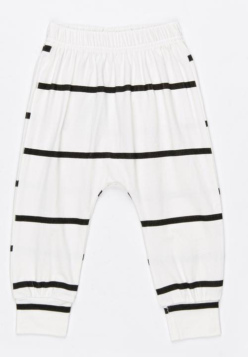 Pop Candy - Stripe Pull-On Pants Black and White