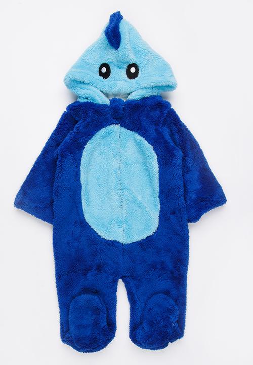 Pop Candy - Fleece Onesie with Embroidered Face Dark Blue