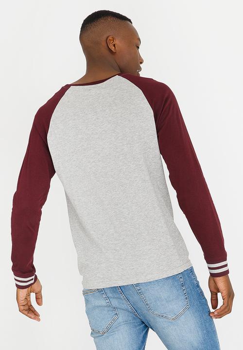 Brave Soul - Granite Cotton Raglan Tee Grey