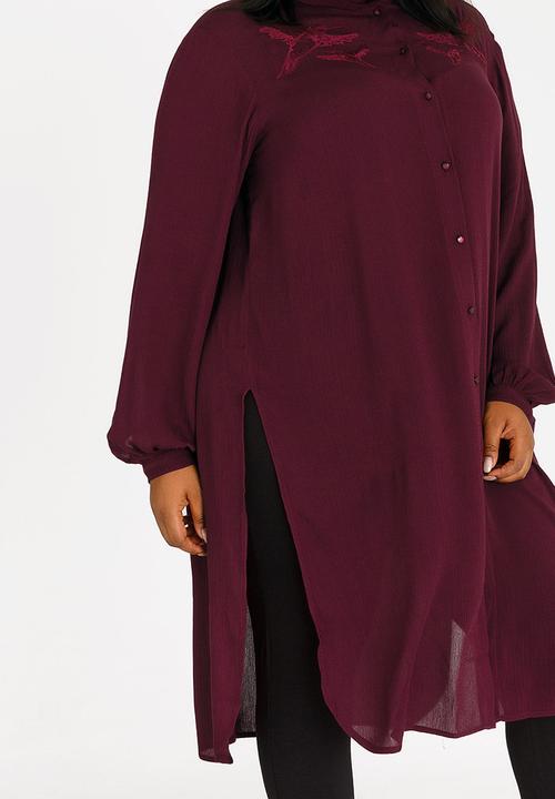 Marique Yssel - Judy Shirt Tunic with Embroidery Burgundy