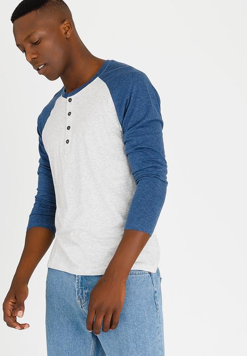 Brave Soul - Rasmus Crew Neck Raglan Top Pale Blue