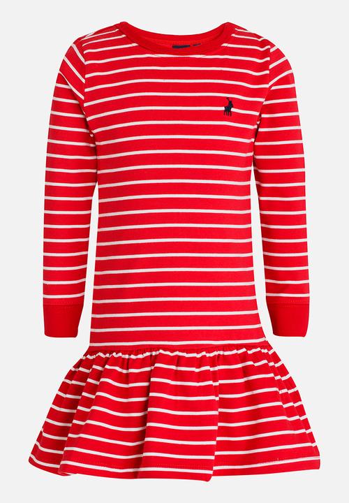 POLO - Alexis LS Striped Dress Red