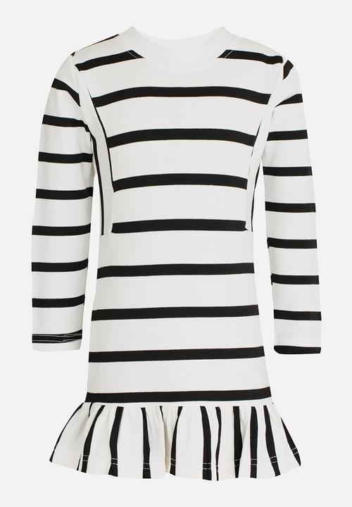 Pop Candy - Stripe Dress Black and White