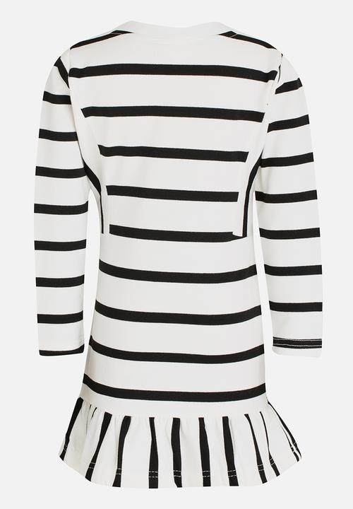 Pop Candy - Stripe Dress Black and White
