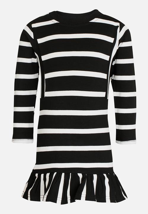 Pop Candy - Stripe Dress Black and White
