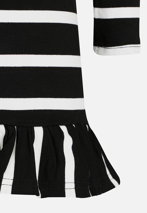 Pop Candy - Stripe Dress Black and White