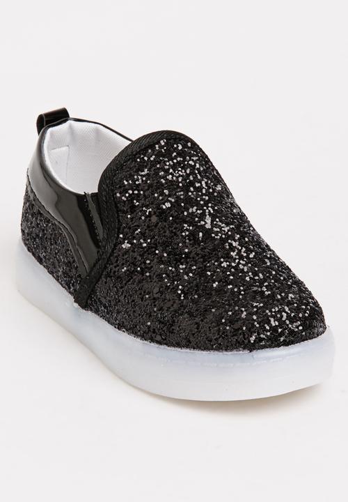 Pop Candy - Glitter Loafer Light Ups Black