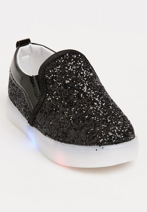 Pop Candy - Glitter Loafer Light Ups Black