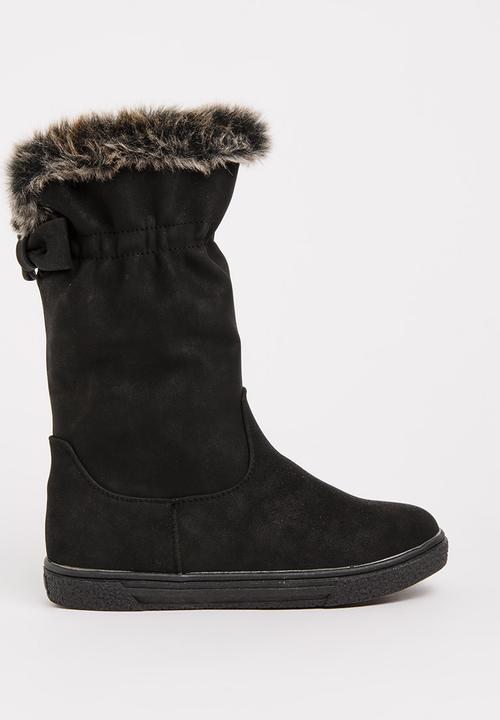 Rock & Co. - Boot with Fur Trim Black