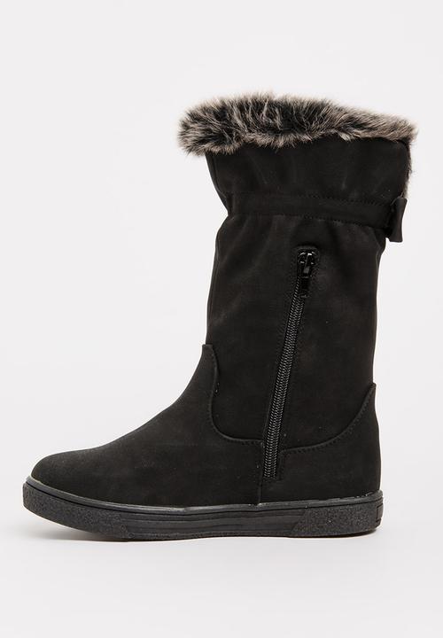 Rock & Co. - Boot with Fur Trim Black