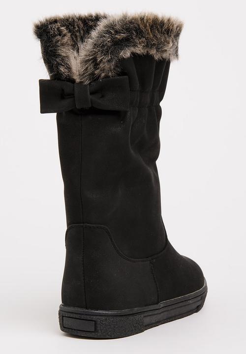 Rock & Co. - Boot with Fur Trim Black
