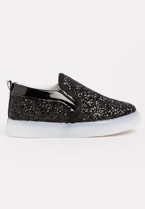 Pop Candy - Glitter Loafer Light Ups Black