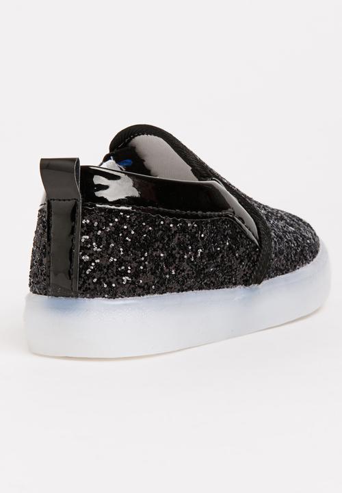 Pop Candy - Glitter Loafer Light Ups Black