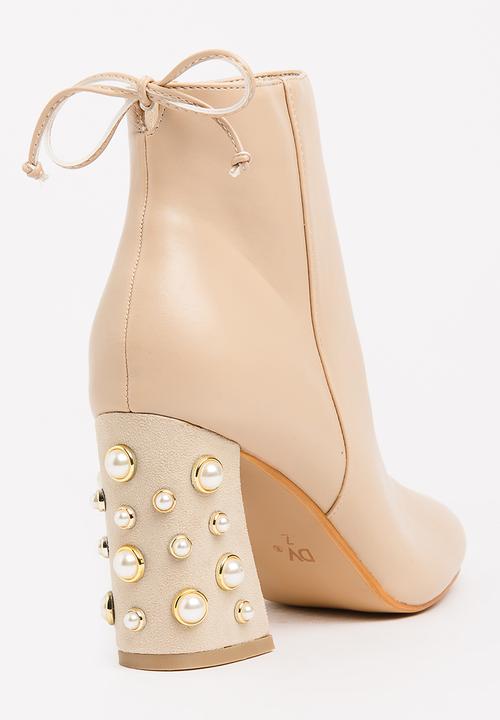 Dolce Vita - Vienna Embellished Heel Ankle Boots Nude