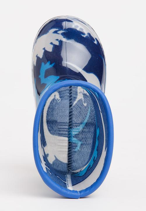 Pop Candy - Dinosaur printed boot - blue