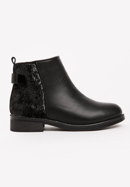 Pop Candy - Girls PU Ankle Boot Black
