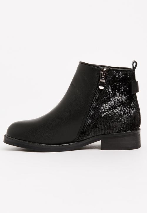 Pop Candy - Girls PU Ankle Boot Black