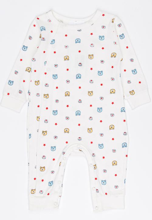 Pop Candy - Printed sleep suit with press stud closure - white