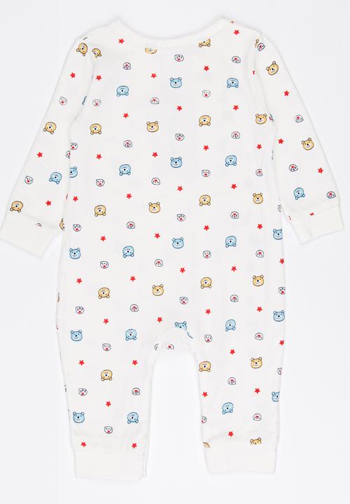 Pop Candy - Printed sleep suit with press stud closure - white