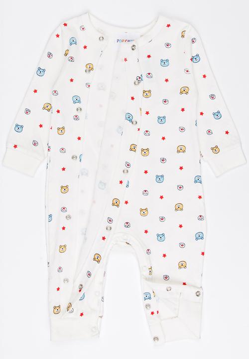 Pop Candy - Printed sleep suit with press stud closure - white