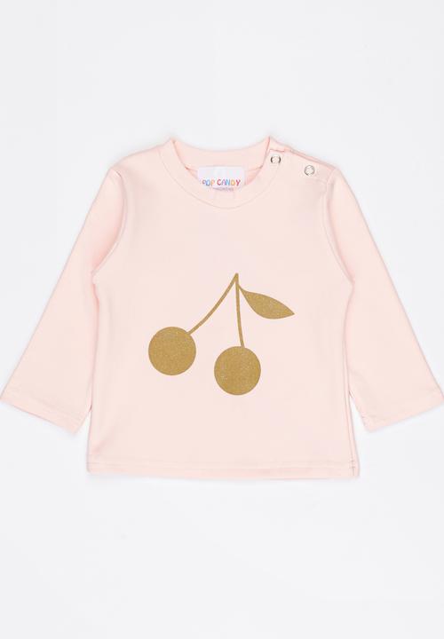 Pop Candy - Long Sleeve Printed Tee Pale Pink