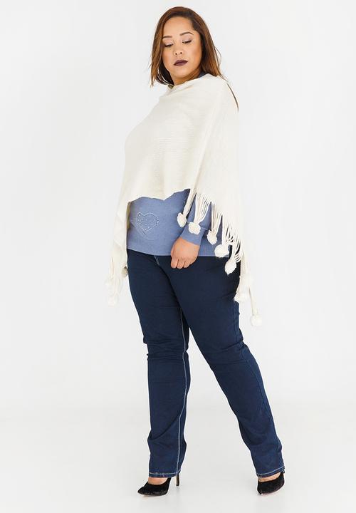 Joy Collectables - Pom-pom Poncho Cream