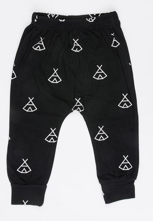 Pop Candy - Printed Pull-On Pants Black