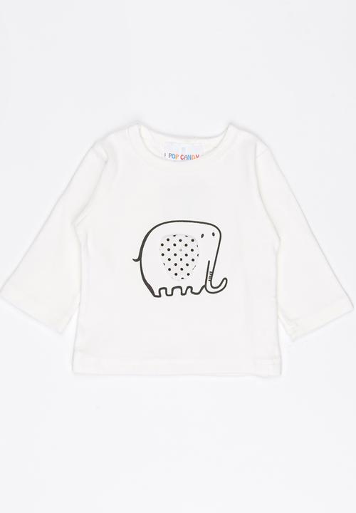Pop Candy - Long Sleeve Printed Tee White