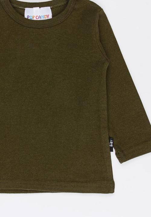 Pop Candy - Long Sleeve Tee Khaki Green