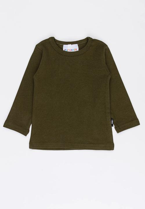 Pop Candy - Long Sleeve Tee Khaki Green