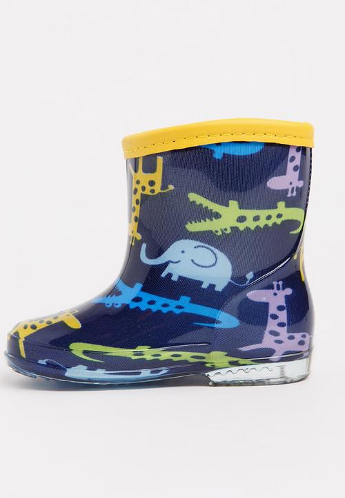 Pop Candy - Animal printed boot - blue & yellow