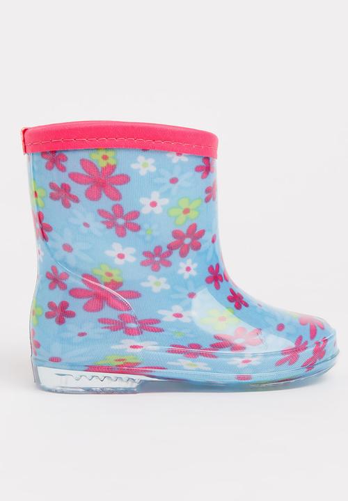 Pop Candy - Girls  Printed Boot Pale Blue