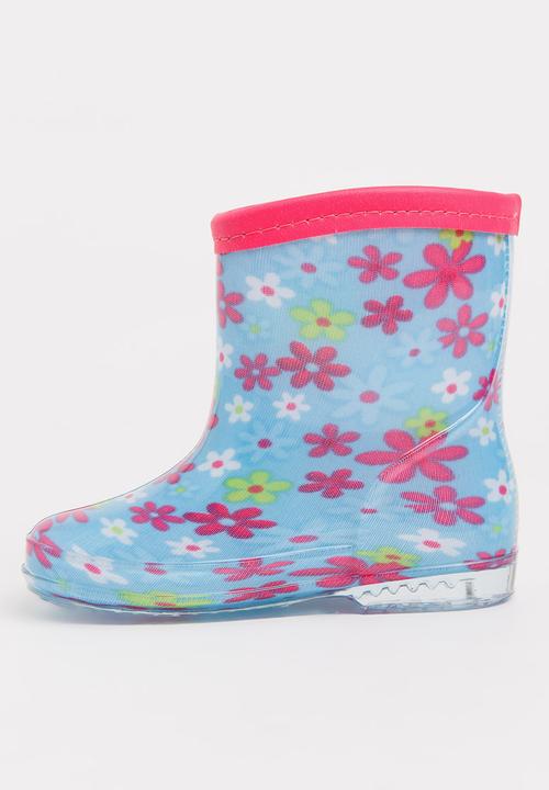 Pop Candy - Girls  Printed Boot Pale Blue