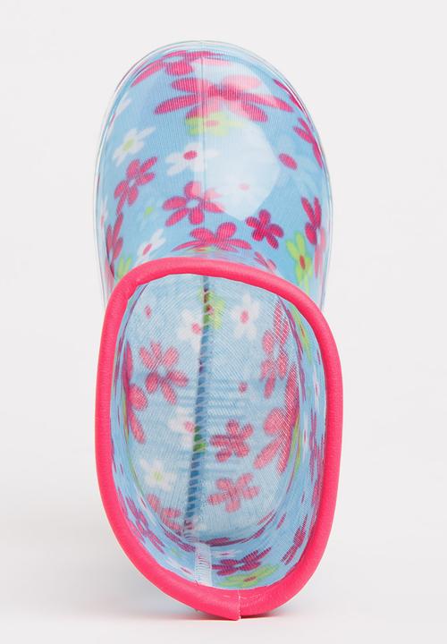 Pop Candy - Girls  Printed Boot Pale Blue