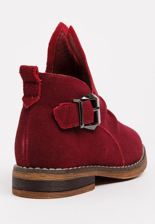 Pop Candy - Girls Suede Ankle Boot Burgundy