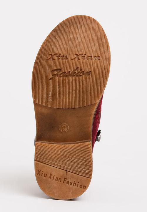 Pop Candy - Girls Suede Ankle Boot Burgundy