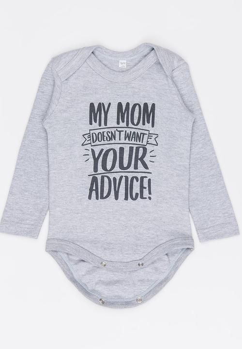 Funky Shop - Slogan Baby Grow Grey Melange