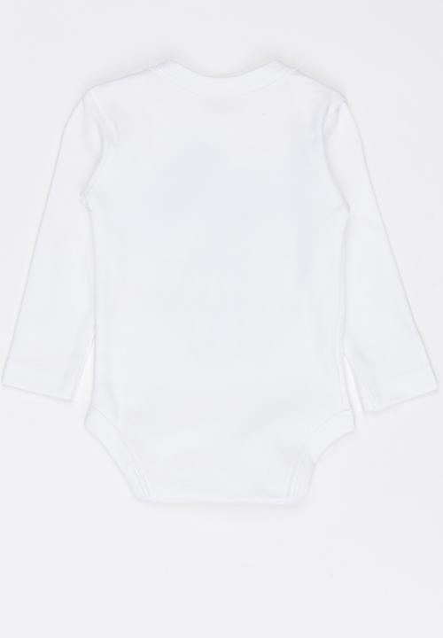 Funky Shop - Printed slogan baby grow - white 