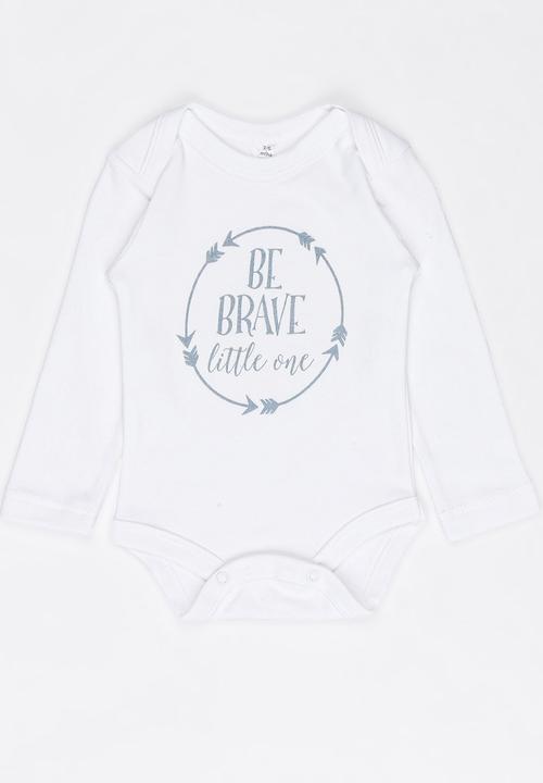 Funky Shop - Be brave baby grow - white