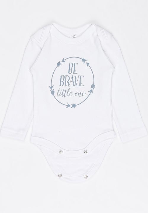 Funky Shop - Be brave baby grow - white