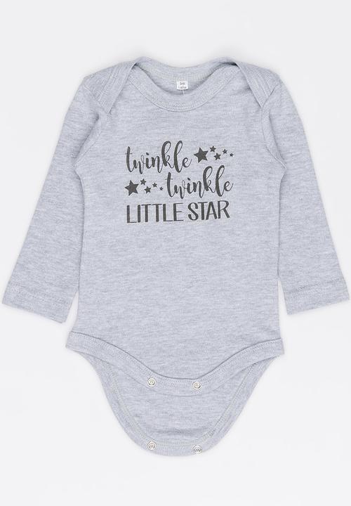 Funky Shop - Twinkle star baby grow - grey