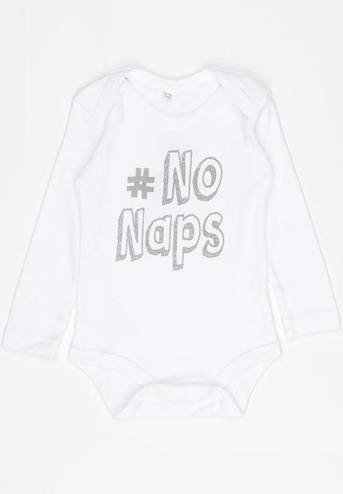 Funky Shop - No naps baby grow - white