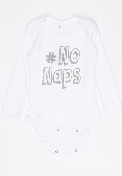 Funky Shop - No naps baby grow - white