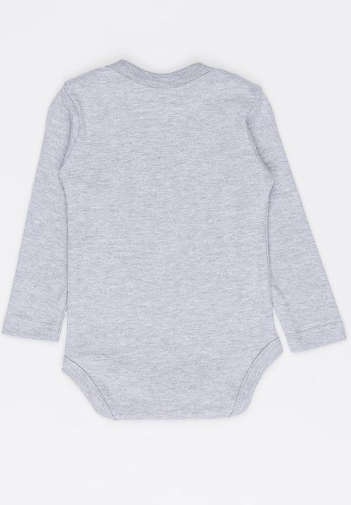 Funky Shop - Made with love slogan baby grow - grey