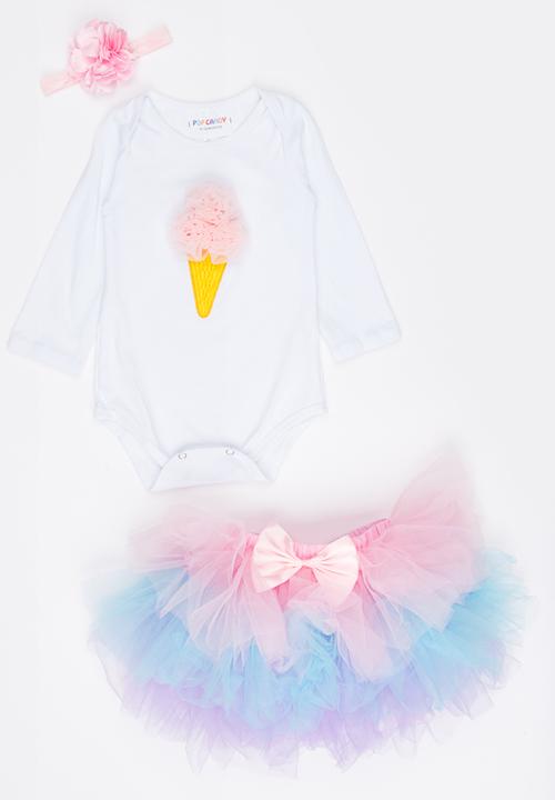 Pop Candy - 3 Piece Tutu Skirt Set Multi-colour
