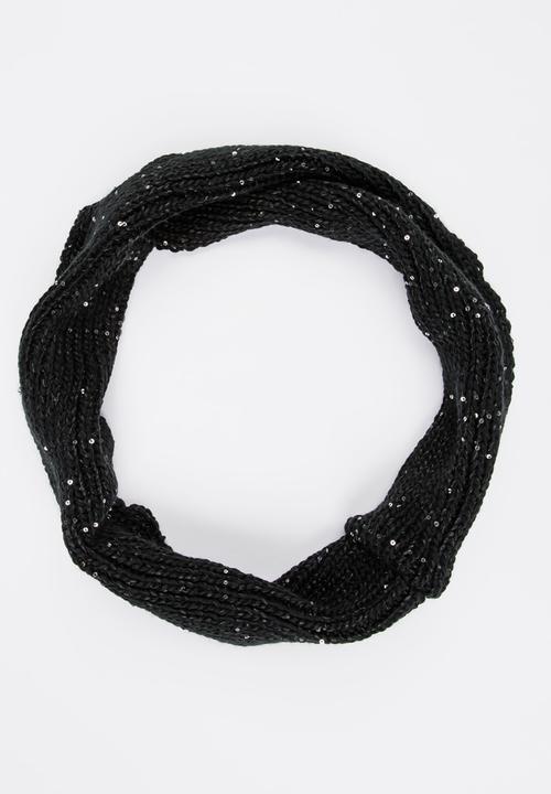MINOTI - Reverse Knit Loop Scarf Black