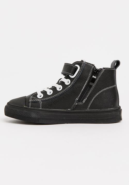 Pop Candy - Boys Hi Top Sneaker Black